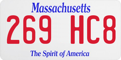 MA license plate 269HC8