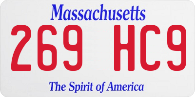 MA license plate 269HC9
