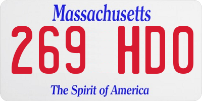 MA license plate 269HD0
