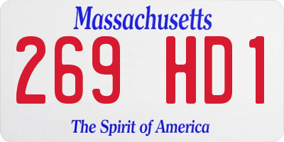MA license plate 269HD1