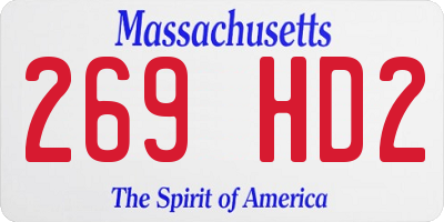 MA license plate 269HD2