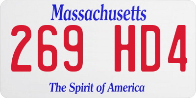 MA license plate 269HD4