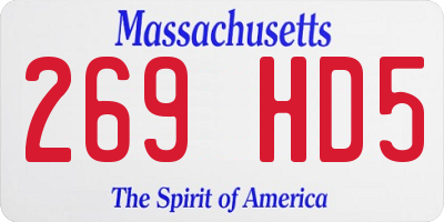 MA license plate 269HD5