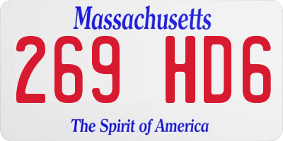 MA license plate 269HD6