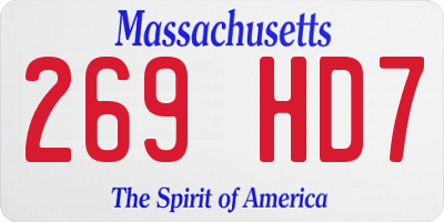 MA license plate 269HD7