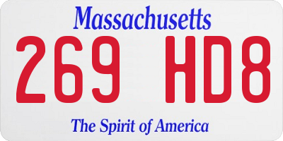 MA license plate 269HD8