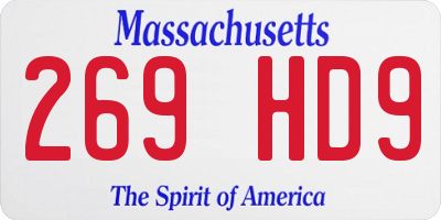 MA license plate 269HD9