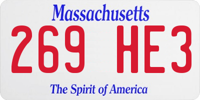 MA license plate 269HE3