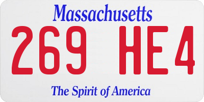 MA license plate 269HE4