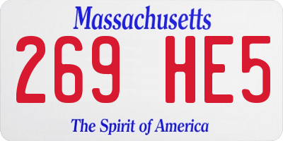 MA license plate 269HE5