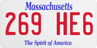 MA license plate 269HE6