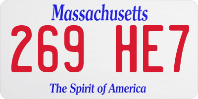 MA license plate 269HE7