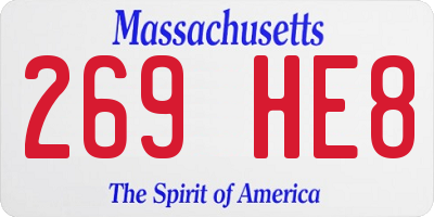 MA license plate 269HE8