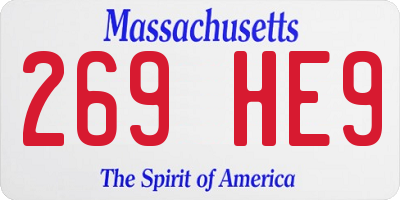 MA license plate 269HE9