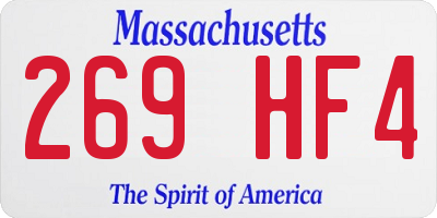 MA license plate 269HF4
