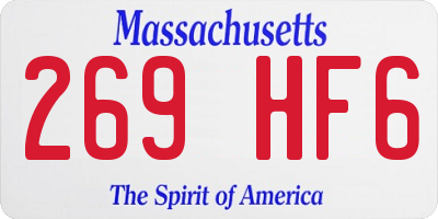 MA license plate 269HF6