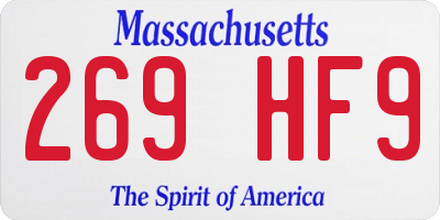 MA license plate 269HF9