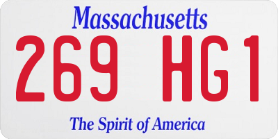 MA license plate 269HG1