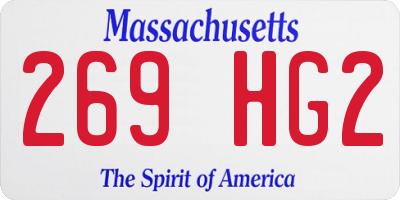 MA license plate 269HG2