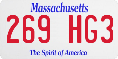 MA license plate 269HG3