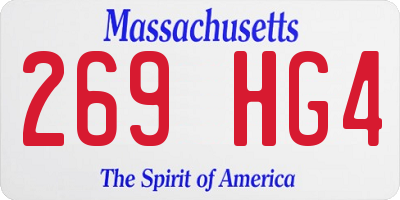 MA license plate 269HG4
