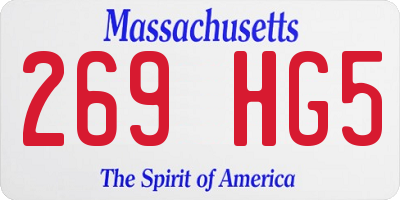 MA license plate 269HG5