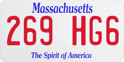 MA license plate 269HG6