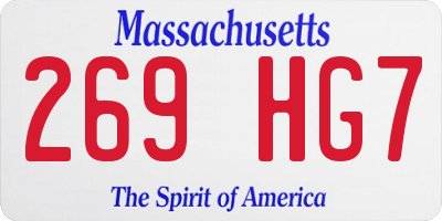 MA license plate 269HG7
