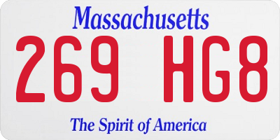 MA license plate 269HG8