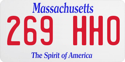 MA license plate 269HH0