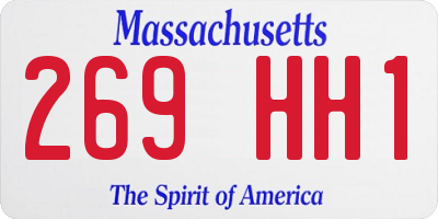 MA license plate 269HH1