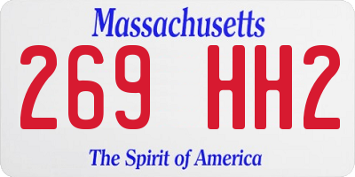 MA license plate 269HH2