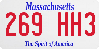 MA license plate 269HH3