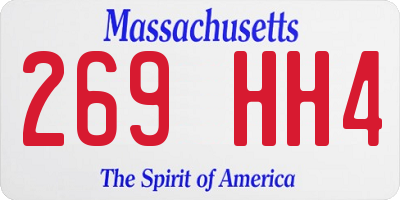 MA license plate 269HH4