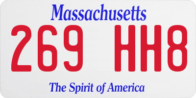 MA license plate 269HH8