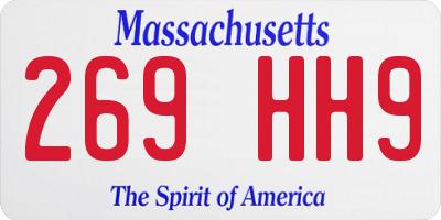 MA license plate 269HH9