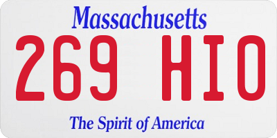 MA license plate 269HI0