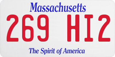 MA license plate 269HI2