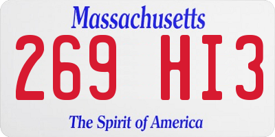 MA license plate 269HI3