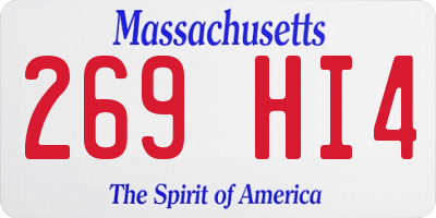 MA license plate 269HI4