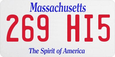MA license plate 269HI5