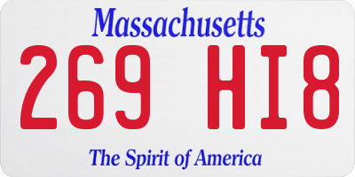 MA license plate 269HI8