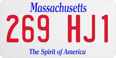MA license plate 269HJ1