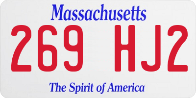 MA license plate 269HJ2