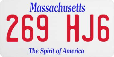 MA license plate 269HJ6