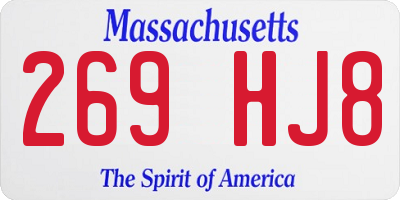 MA license plate 269HJ8