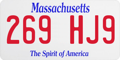 MA license plate 269HJ9
