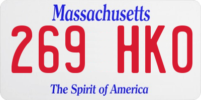 MA license plate 269HK0