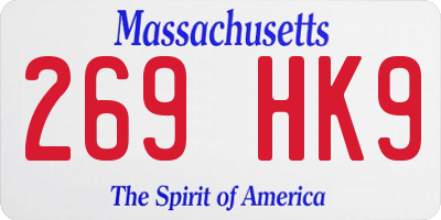 MA license plate 269HK9