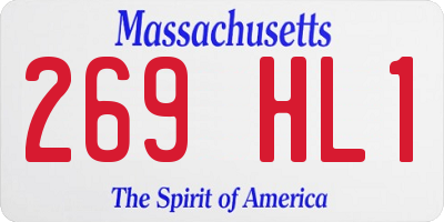 MA license plate 269HL1